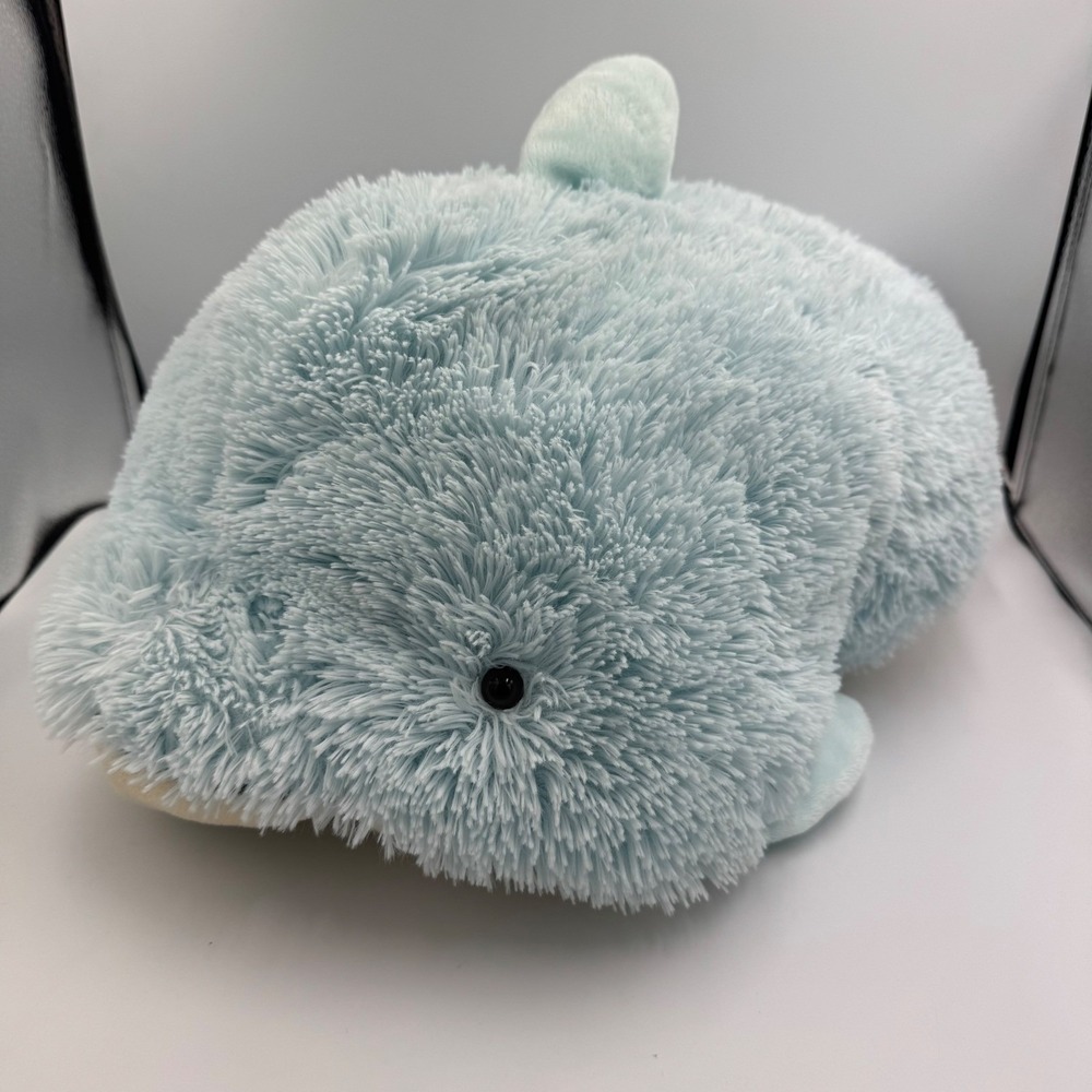 Pillow Pets Originals Blue Dolphin Squeaky 2010‎ Plush Stuffed Animal 18" Blue